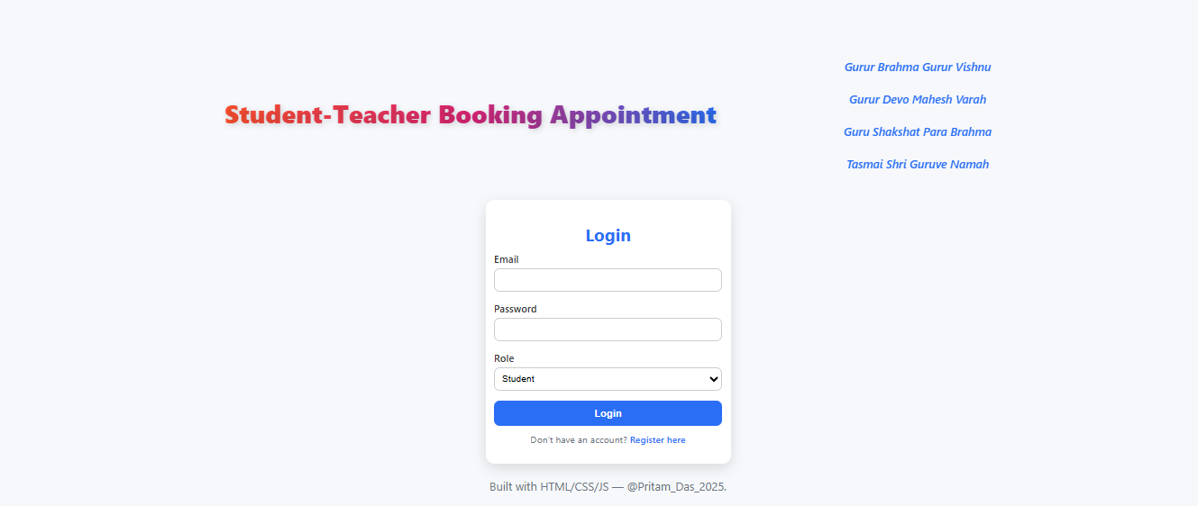 Student–Teacher Booking Appointment System 